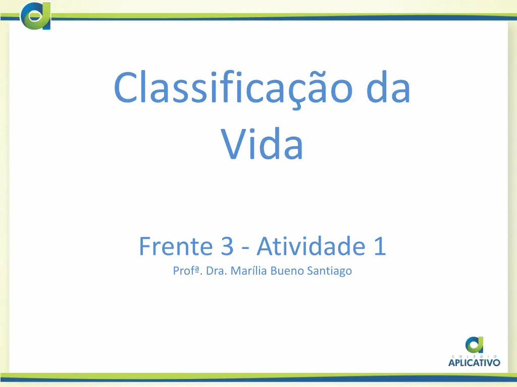 classifica o da vida