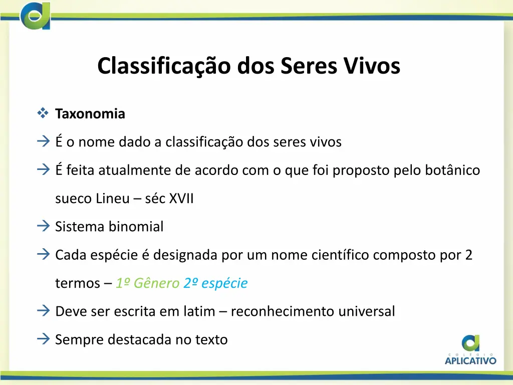 classifica o dos seres vivos 2