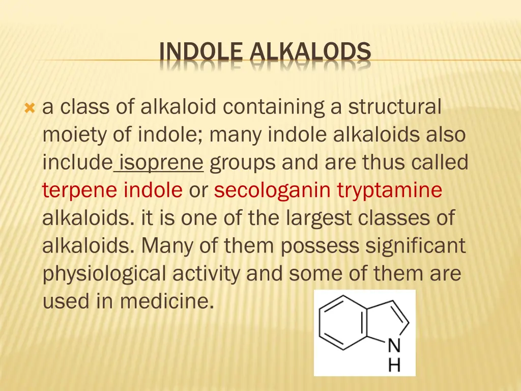 indole alkalods