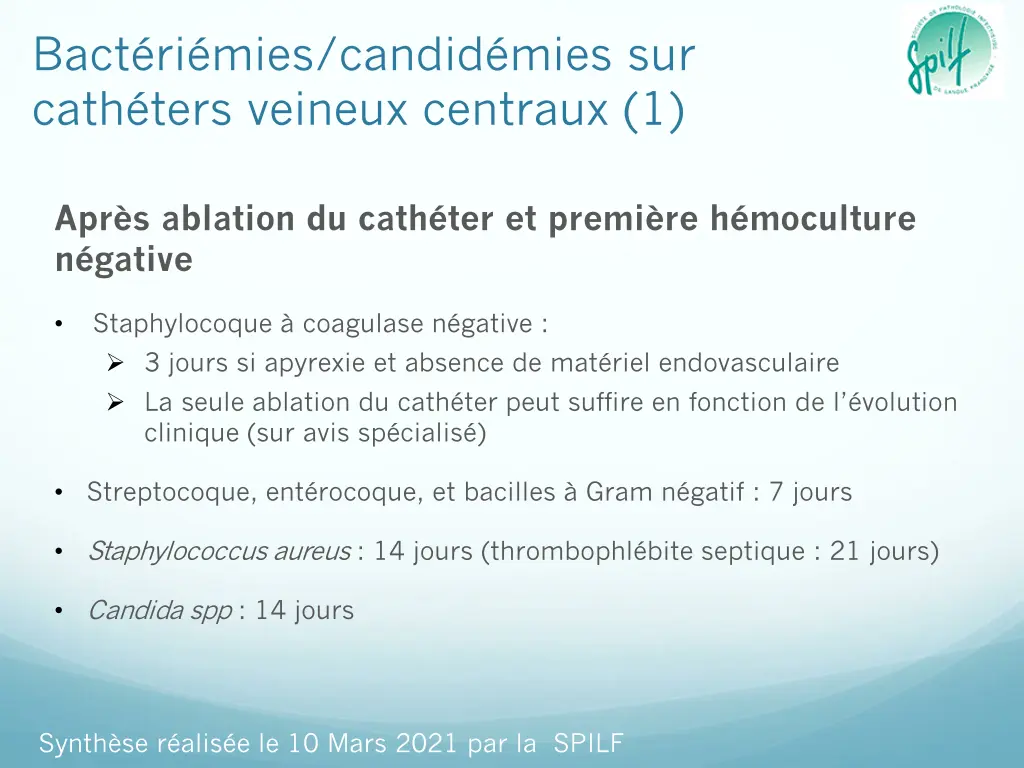 bact ri mies candid mies sur cath ters veineux