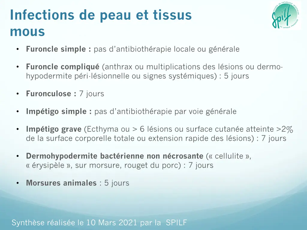 infections de peau et tissus mous