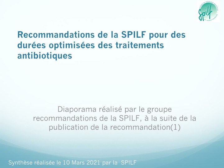 recommandations de la spilf pour