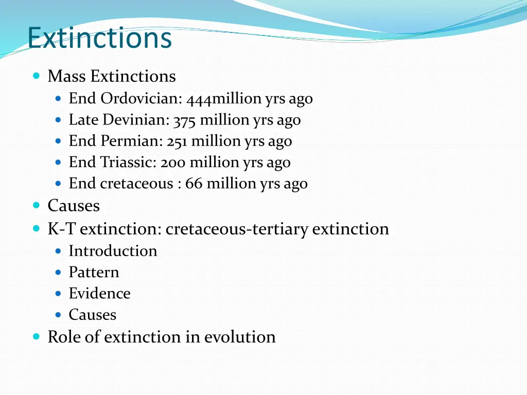 extinctions