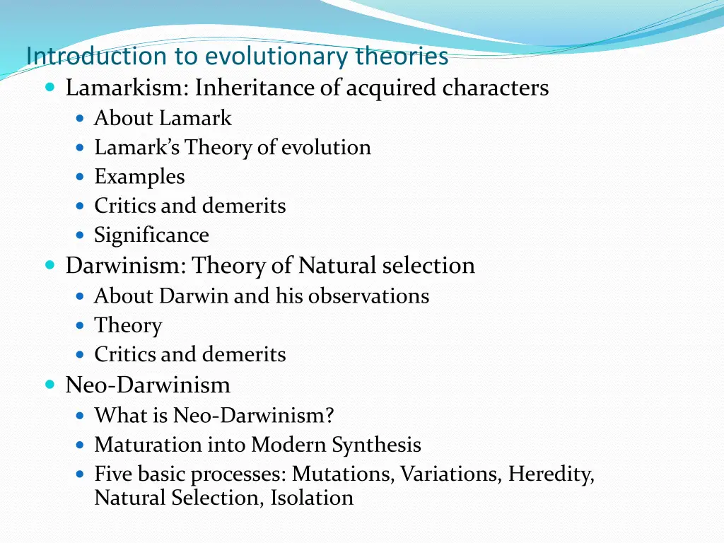 introduction to evolutionary theories lamarkism