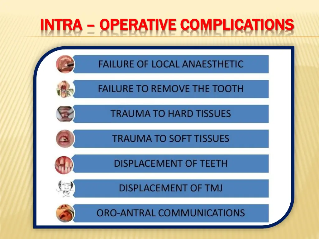 intra intra operative complications operative