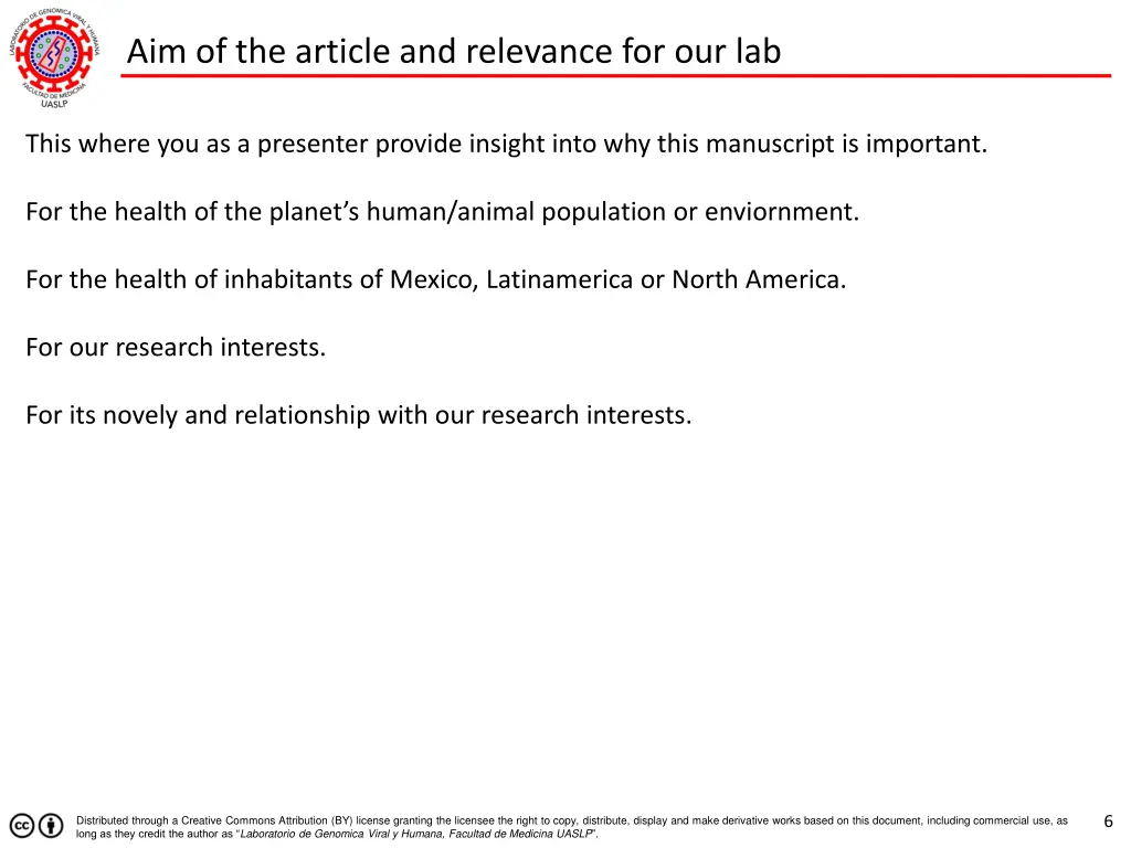 aim of the article and relevance for our lab