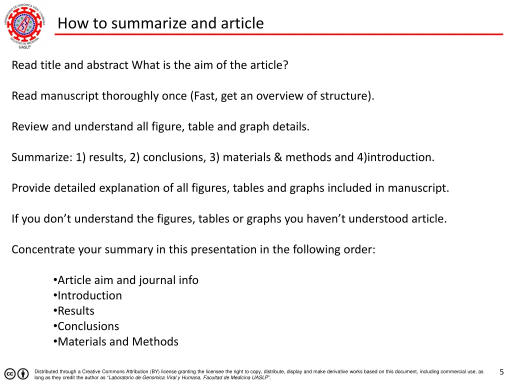 how to summarize and article