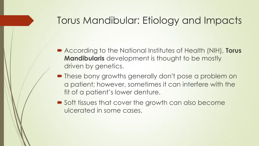 torus mandibular etiology and impacts