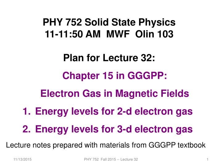 phy 752 solid state physics 11 11 50 am mwf olin