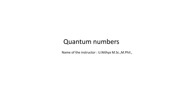 quantum numbers