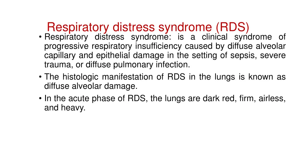 respiratory distress syndrome rds respiratory