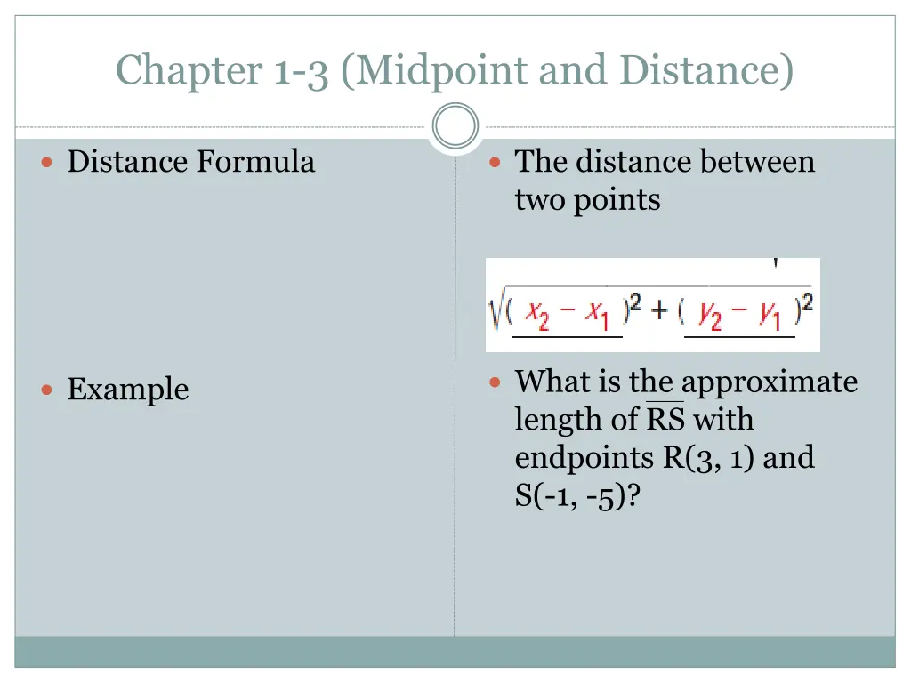 chapter 1 3 midpoint and distance 5