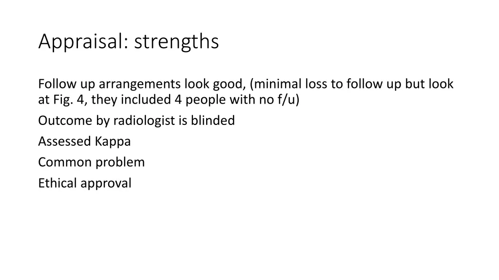 appraisal strengths