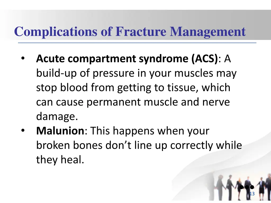 complications of fracture management