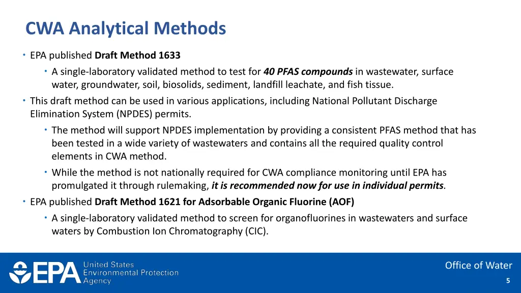 cwa analytical methods