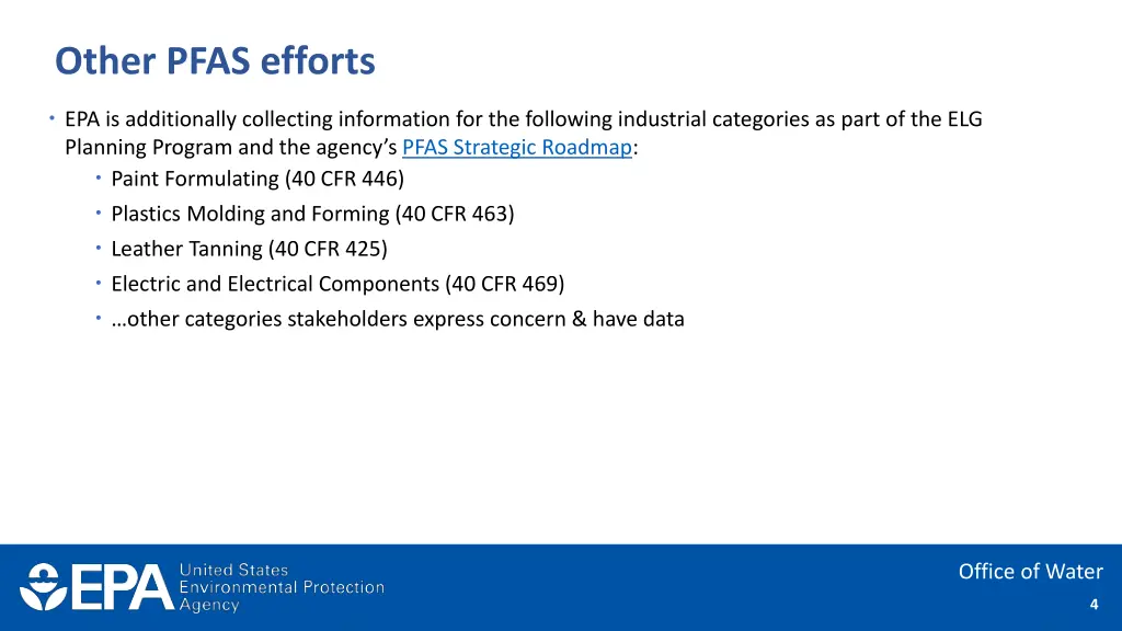 other pfas efforts