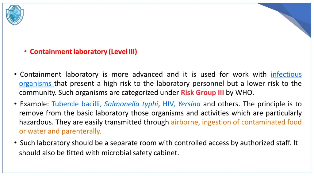 containment laboratory level iii