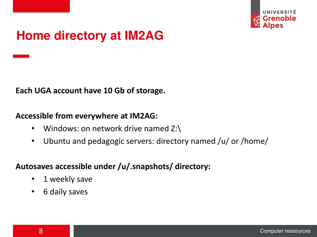home directory at im2ag