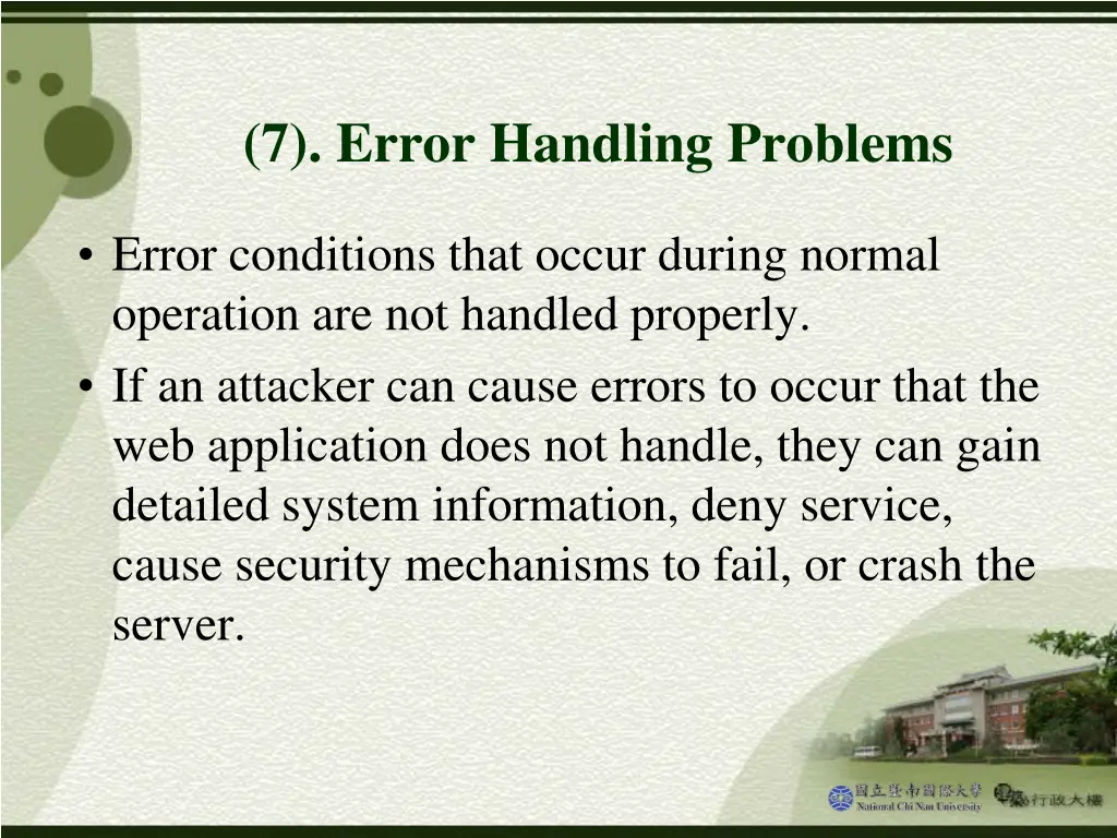 7 error handling problems