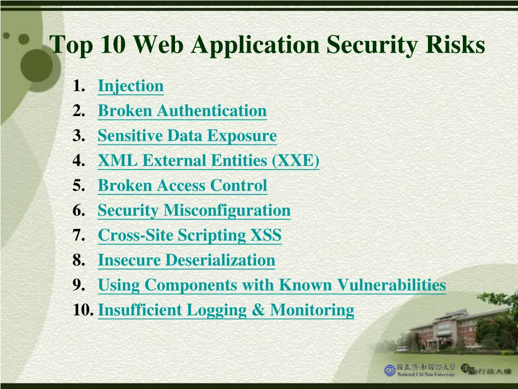 top 10 web application security risks
