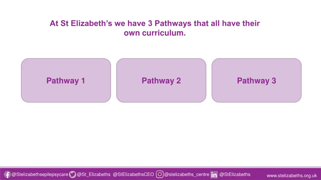at st elizabeth s we have 3 pathways that
