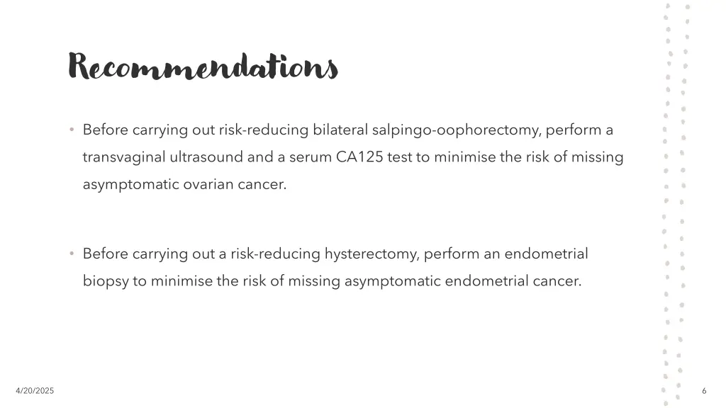 recommendations 4