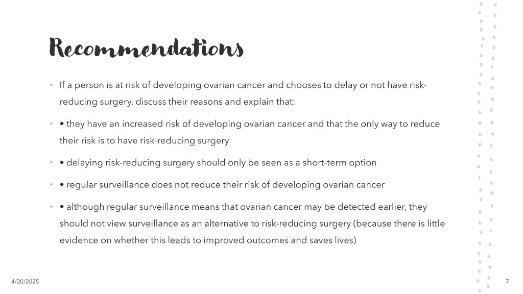 recommendations 5