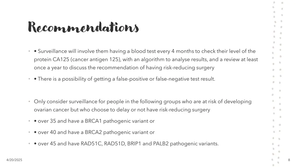 recommendations 6