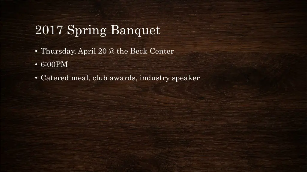 2017 spring banquet