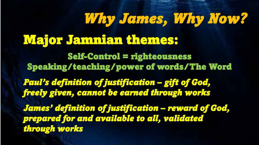 why james why james why now major jamnian themes