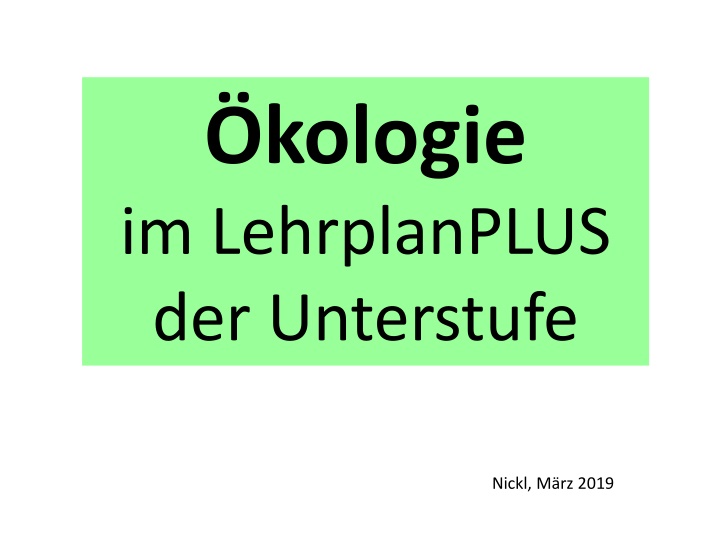 kologie im lehrplanplus der unterstufe