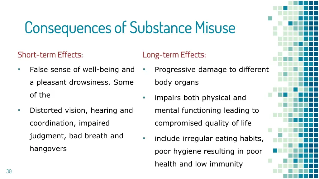 consequences of substance misuse consequences