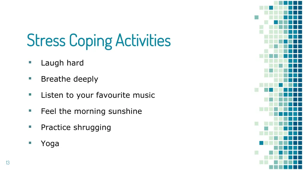 stress coping activities stress coping activities