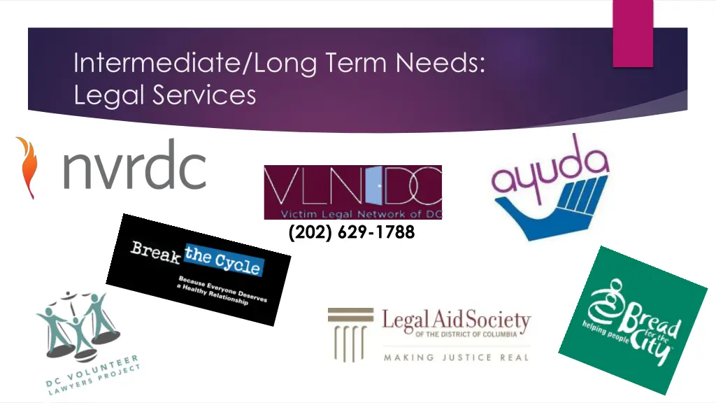 intermediate long term needs legal services