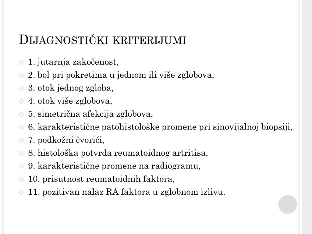 d ijagnosti ki kriterijumi