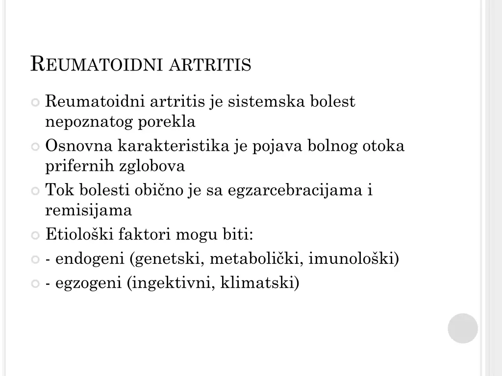 r eumatoidni artritis