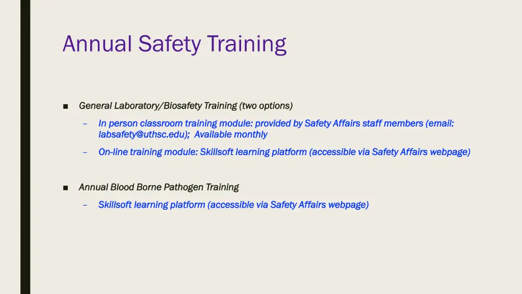 annual safety training
