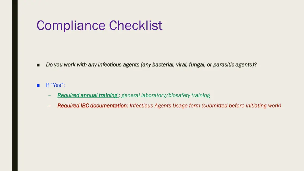 compliance checklist 1