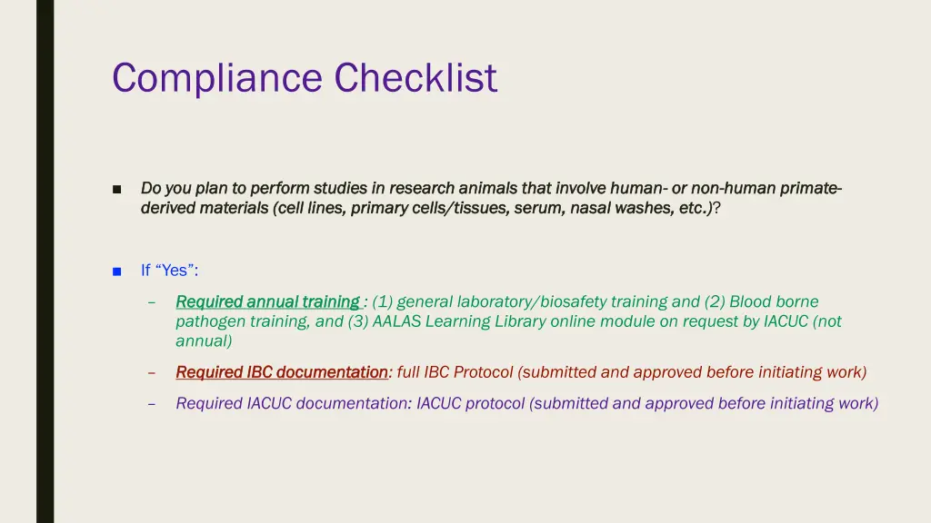 compliance checklist 5