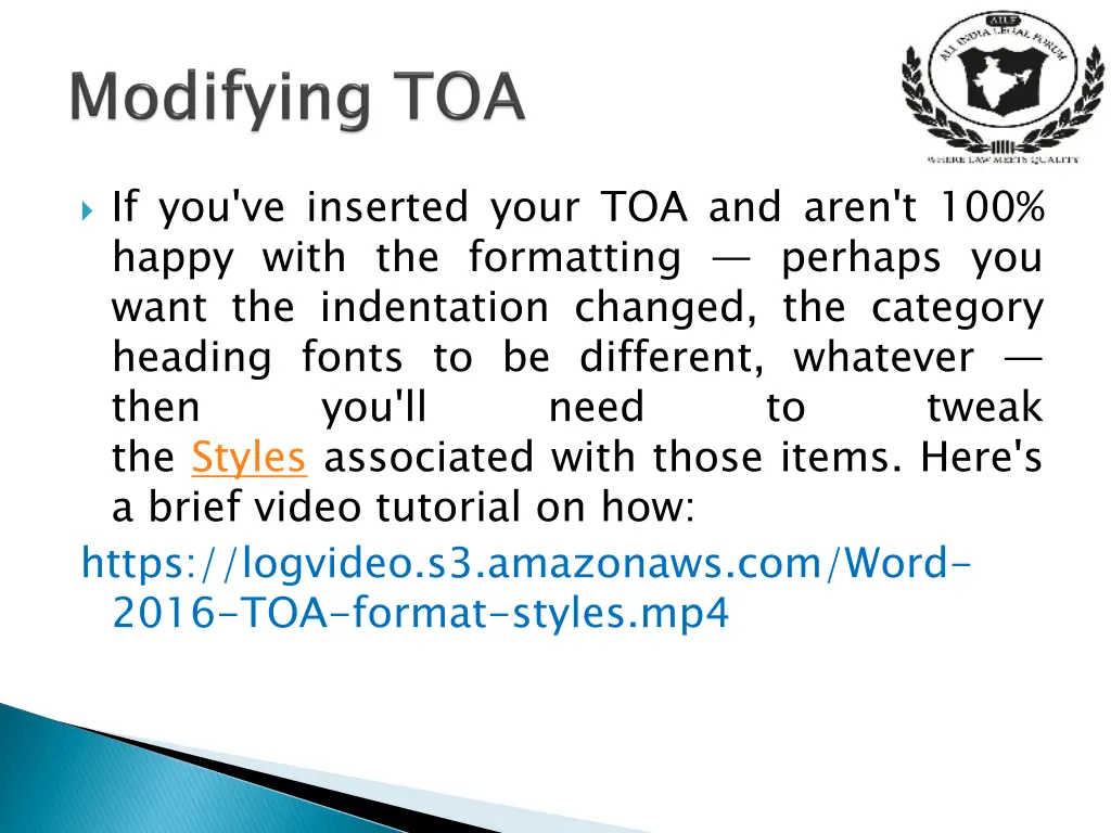 if you ve inserted your toa and aren t 100 happy