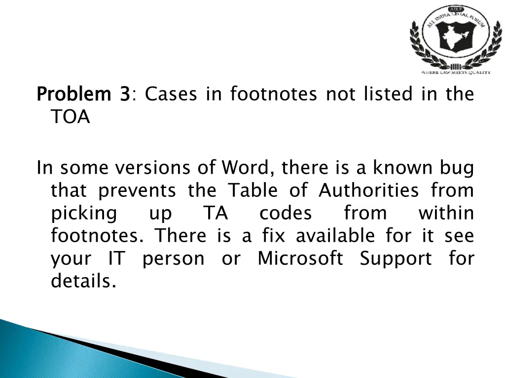 problem toa