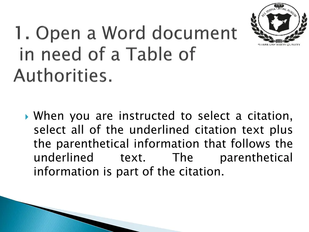 when you are instructed to select a citation