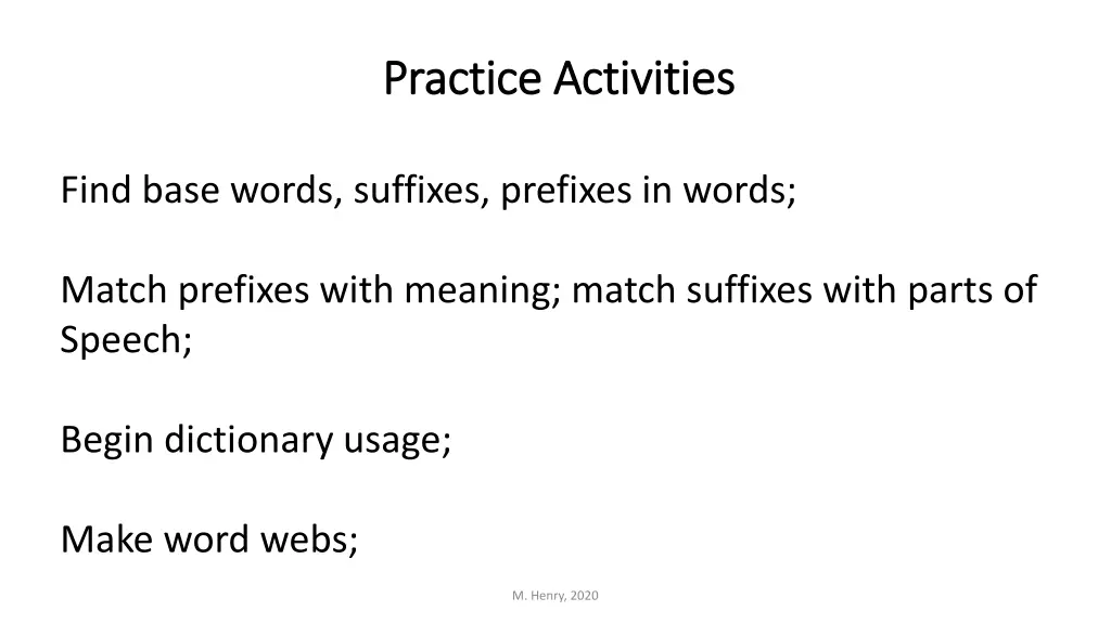 practice activities practice activities