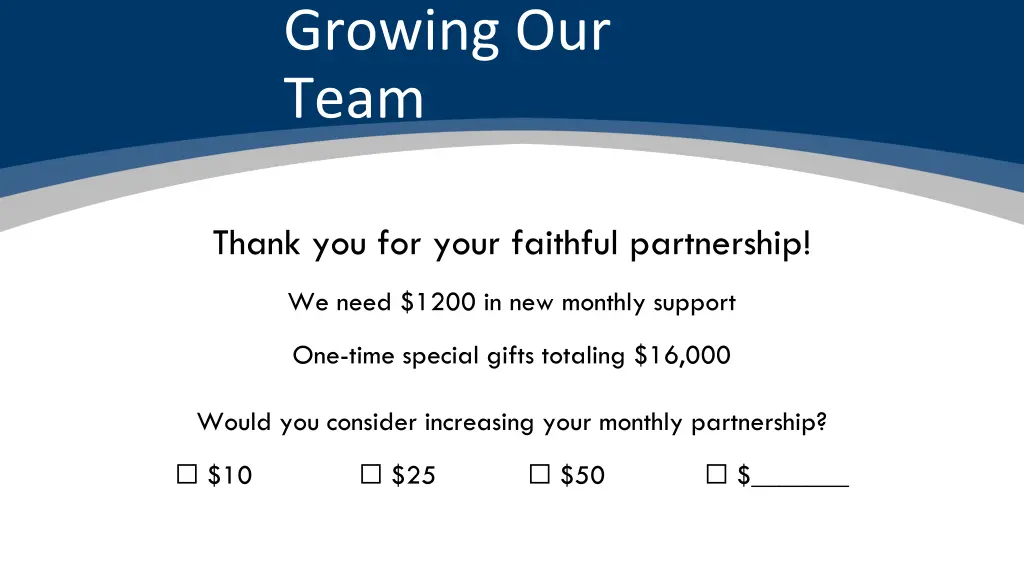 growing our team