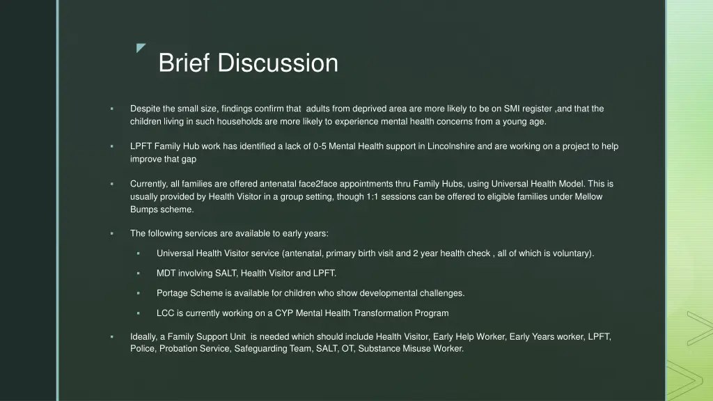 brief discussion