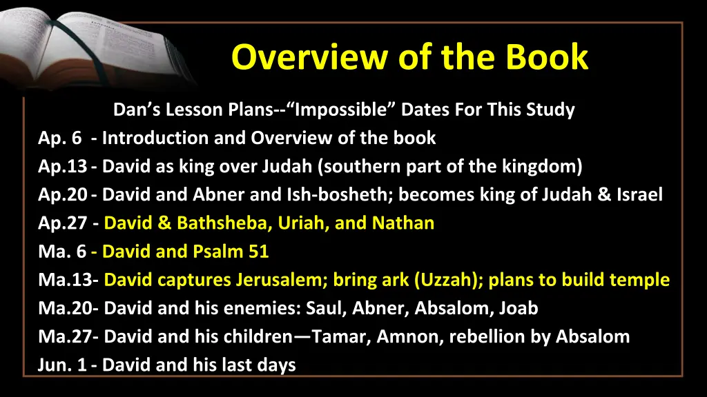 overview of the book