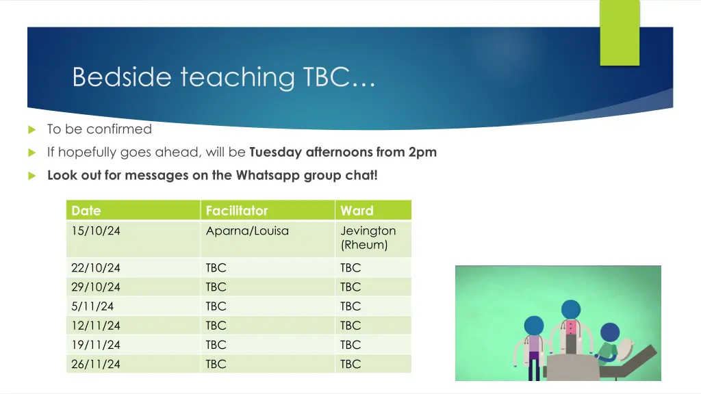 bedside teaching tbc