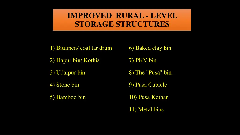 improved rural level storage structures