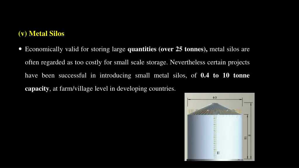 v metal silos