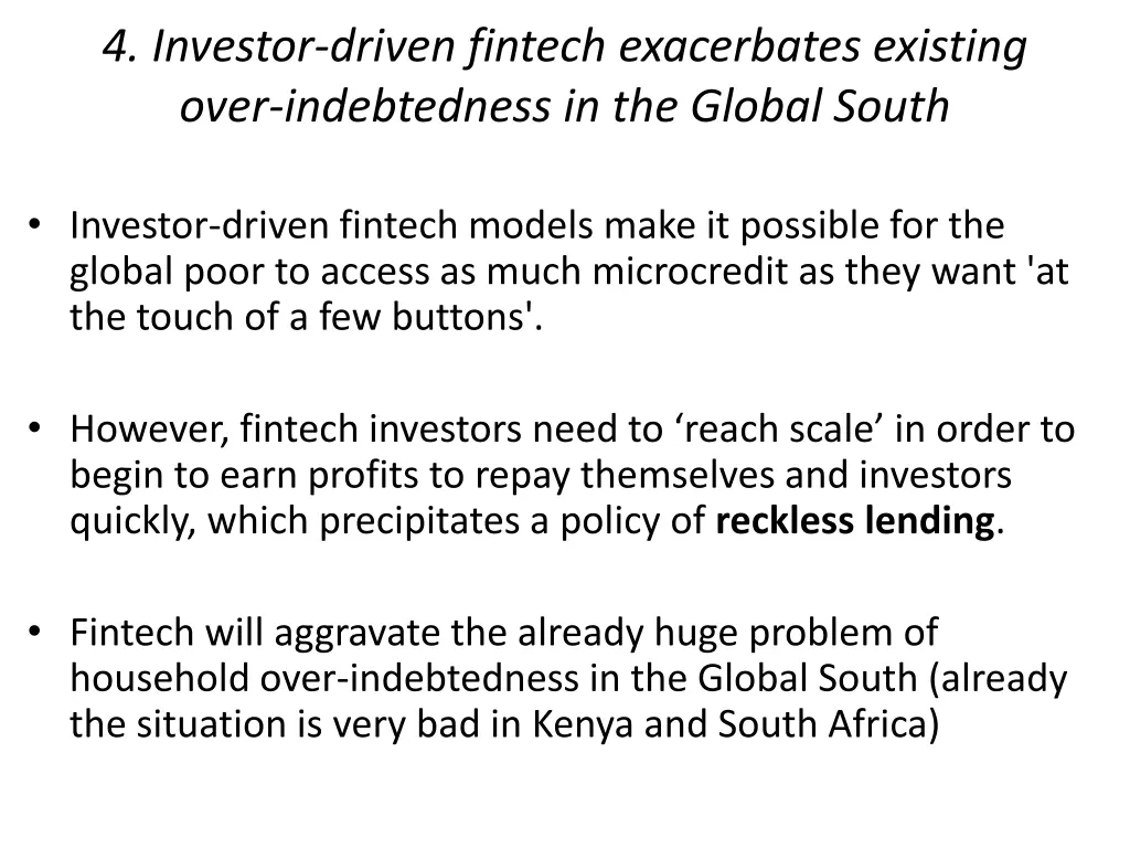 4 investor driven fintech exacerbates existing